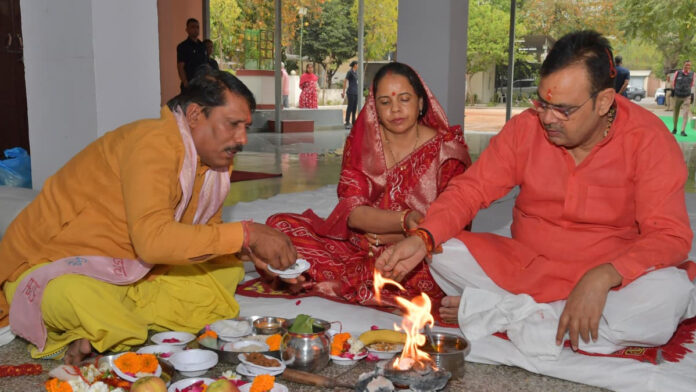 On the commencement of Navratri, Chief Minister Bhajanlal Sharma sought the blessings of Goddess Durga.