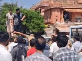 बड़ी चौपड़ पर हाई वोल्टेज ड्रामा: गाड़ी की छत पर चढ़कर युवक ने किया हंगामा High-Voltage Drama at Badi Chaupar