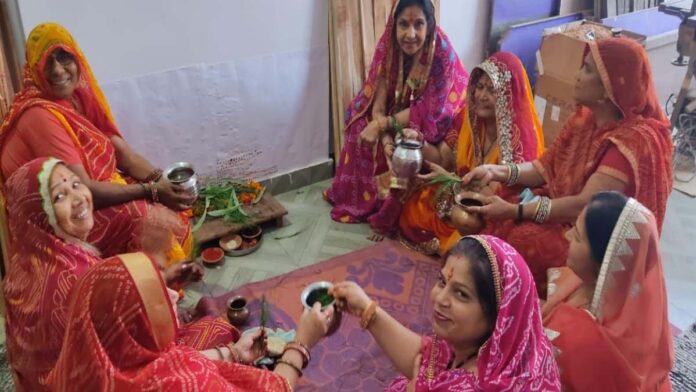 Gangaur worship started after Holi.
