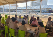 शिव महापुराण कथा स्थल का पुलिस अधिकारियों ने जिला जायजा