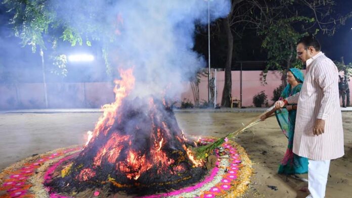 Holika Dahan at Chief Minister's residence Holika Dahan at Chief Minister's residence