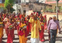 कलश यात्रा के साथ मुरलीपुरा में श्रीमद् भागवत कथा का शुभारंभ Shri Shrimad Bhagavat Katha Commences in Murlipura with a Kalash Yatra
