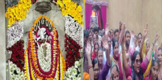 चैत्र नवरात्र शुरू: आमेर शिला माता मंदिर में घटस्थापना के बाद श्रद्धालुओं की उमड़ी भीड़ Crowds of devotees throng the Amer Shila Mata Temple following the Ghatasthapana ceremony.