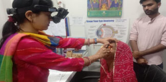 नेत्र शिविर में 60 ने करवाई निःशुल्क जांच, 30 को लगे लेंस 60 People Underwent Free Check-ups at Eye Camp