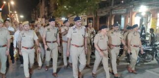 पुलिस कमिश्नर सचिन मित्तल ने किया पैदल मार्च Police Commissioner Sachin Mittal Conducts Foot March