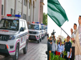 मुख्यमंत्री भजनलाल शर्मा ने पुलिस मुख्यालय से 42 महिला पीसीआर वैन को दिखाई हरी झण्डी