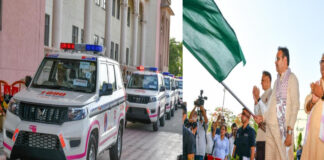 मुख्यमंत्री भजनलाल शर्मा ने पुलिस मुख्यालय से 42 महिला पीसीआर वैन को दिखाई हरी झण्डी