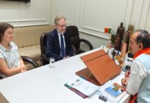 भाजपा प्रदेश अध्यक्ष मदन राठौड़ से डेनमार्क के राजदूत ने की शिष्टाचार भेंट The Ambassador of Denmark paid a courtesy visit to BJP State President Madan Rathore.