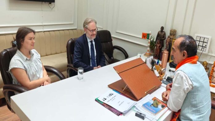 The Ambassador of Denmark paid a courtesy visit to BJP State President Madan Rathore.