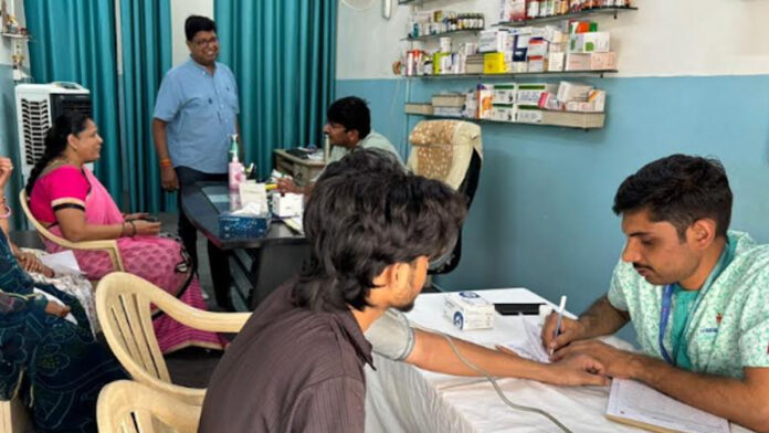 More than 100 people benefited from the free health camp organized at Manipal Hospital.