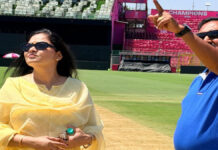 आईपीएल से पहले एसएमएस स्टेडियम के पिच और तैयारियों का लिया जायजा Inspected the pitch and preparations at SMS Stadium ahead of the IPL.