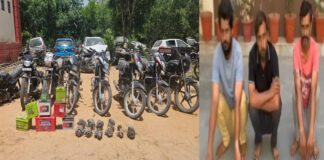 बाइक चोर गिरोह का भंडाफोड़: सात चोरी की बाइक सहित तीन आरोपी गिरफ्तार Three Accused Arrested with Seven Stolen Bikes