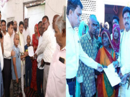 सीवर हादसे में मृत स्वच्छता कर्मियों के परिजनों को सौंपी सहायता राशि Financial assistance handed over to the families of sanitation workers who died in a sewer accident.