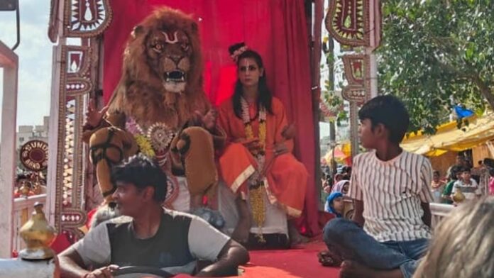 A Grand Procession by the Prem Prakash Mandal Held During the Chaitra Fair