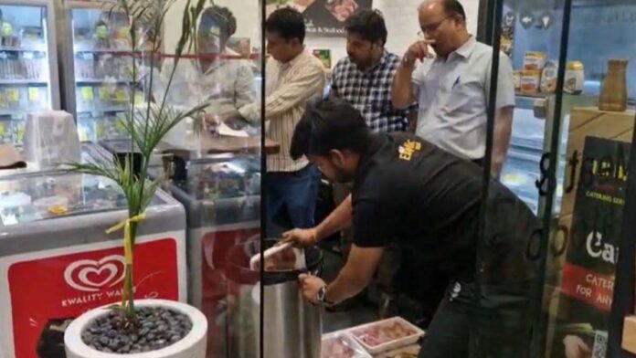 Raid Conducted at Exotic Mart; 41 kg of Non-Vegetarian Food Destroyed