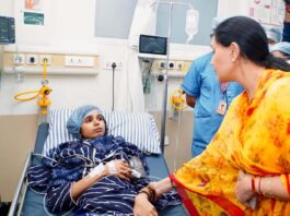 उपमुख्यमंत्री दिया कुमारी ने सीकर रोड हादसे के घायलों से सीकेएस अस्पताल में की मुलाकात Deputy Chief Minister Diya Kumari met with the injured victims of the Sikar Road accident at CKS Hospital.