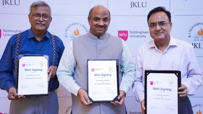 JKLU Signs MoU with Nottingham Trent University JKLU Signs MoU with Nottingham Trent University
