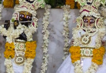 कनक घाटी के श्री नटवर जी मंदिर में सजी जलयात्रा झांकी