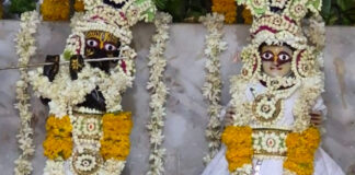 कनक घाटी के श्री नटवर जी मंदिर में सजी जलयात्रा झांकी