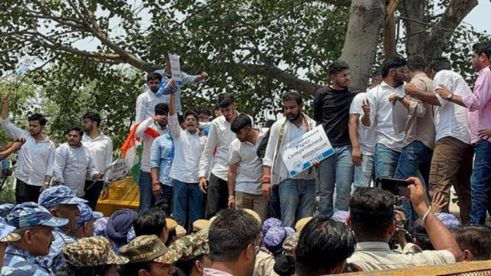 NSUI Stages Protest Against NEET Paper Leak NSUI Stages Protest Against NEET Paper Leak