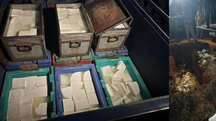 The Police and the Food Safety Department seized 645 kilograms of adulterated paneer on the highway.