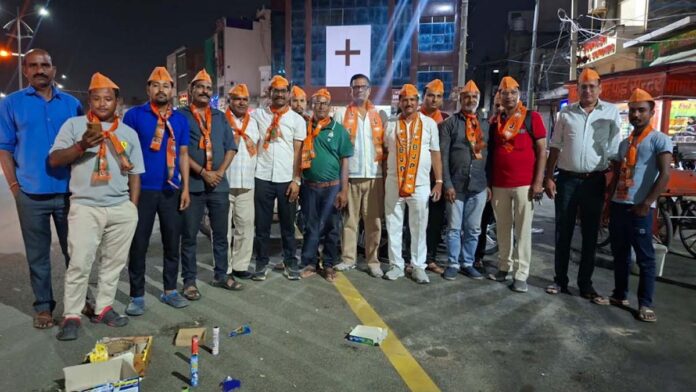 Party workers set off spectacular fireworks to celebrate the BJP's historic victory in three states.