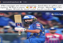 रोहित शर्मा पर फिदा हुईं सोनल चौहान Sonal Chauhan is smitten with Rohit Sharma.