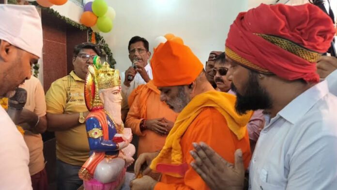The idol consecration ceremony was held with faith and devotion.