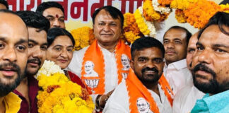भाजपा शहर कार्यालय में गोविंद वाल्मीकि का स्वागत: अमित गोयल का 21 किलो की माला से सम्मान