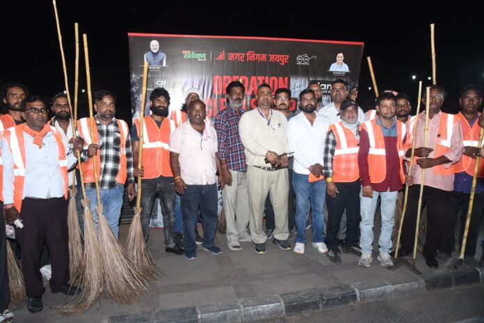 The administration remained on the streets all night to spruce up the 'Pink City'.
