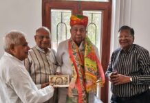 मारवाड़ी सम्मेलन के प्रतिनिधिमंडल ने राज्यसभा सांसद घनश्याम तिवाड़ी से की मुलाकात