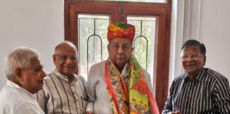 मारवाड़ी सम्मेलन के प्रतिनिधिमंडल ने राज्यसभा सांसद घनश्याम तिवाड़ी से की मुलाकात