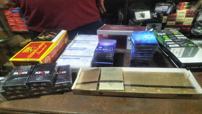 The Health Department seized 1,152 foreign cigarettes for violations of the COTPA Act.