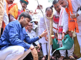 विश्व पर्यावरण दिवस पर भाजपा कार्यकर्ताओं ने पौधारोपण कर दिया एक पेड़ माँ के नाम का संदेश
