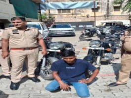 रेलवे अस्पताल की पार्किंग से बुलेट चोरी करने वाला शातिर चोर गिरफ्तार Cunning thief arrested for stealing a Bullet motorcycle from the railway hospital parking lot.