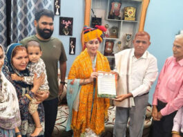 उपमुख्यमंत्री दीया कुमारी ने किया पूर्व सैनिकों और समाजसेवियों का सम्मान Deputy Chief Minister Diya Kumari honored ex-servicemen and social workers.