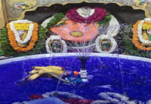 परकोटा गणेश मंदिर में सजी आकर्षक जल विहार झांकी