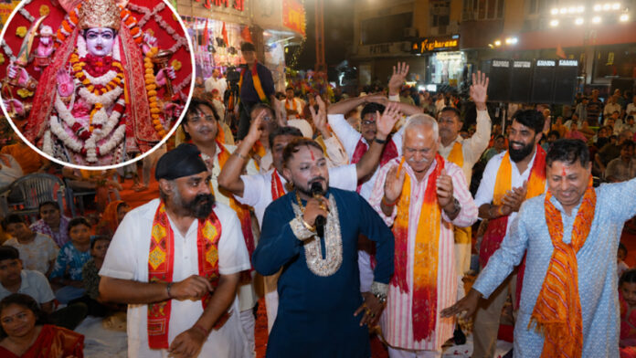 A river of devotion flowed all night long at the Mother's shrine. A river of devotion flowed all night long at the Mother's shrine.