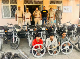 मौज-मस्ती के लिए दुपहिया वाह चुराने वाले अंतर जिला वाहन चोर गिरोह का पर्दाफाश