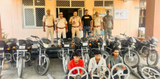 मौज-मस्ती के लिए दुपहिया वाह चुराने वाले अंतर जिला वाहन चोर गिरोह का पर्दाफाश