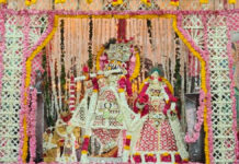 नौका विहार झांकी में ठाकुरजी का हुआ मनमोहक पुष्प श्रृंगार