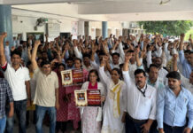 संविदा नर्सों की बहाली और मुआवजे की मांग को लेकर जयपुरिया अस्पताल में किया नर्सेज ने विरोध प्रदर्शन