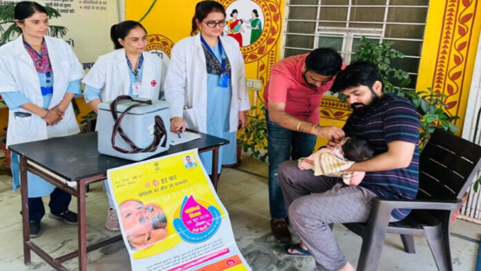 the first day of the National Pulse Polio Campaign in Jaipur
