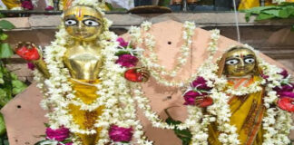छोटी चौपड़ स्थित सीताराम जी मंदिर में सजी अलौकिक झांकी