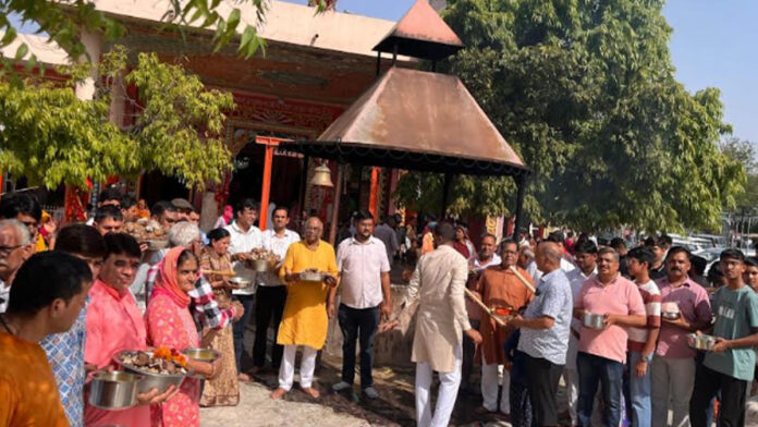 Preparations for the annual fair of Bhande Balaji begin with the offering of Shriphal.