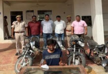 शातिर वाहन चोर व नकबजन ‘डेंगू’ गिरफ्तार Cunning vehicle thief and burglar 'Dengue' arrested.