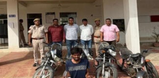 शातिर वाहन चोर व नकबजन ‘डेंगू’ गिरफ्तार Cunning vehicle thief and burglar 'Dengue' arrested.