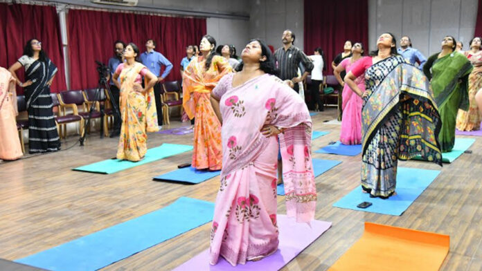 Yoga program organized at IIS University and India International School Yoga program organized at IIS University and India International School