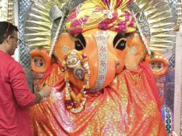 बुध-पुष्य योग पर श्री नहर के गणेशजी का दूर्वा मार्जन से पंचामृत अभिषेक