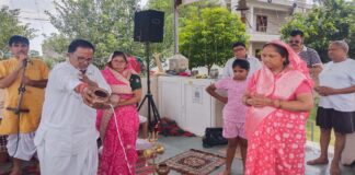 श्री तेजेश्वर महादेव मंदिर के प्रथम पाटोत्सव पर हुआ सहस्त्रघट अभिषेक, सुख-समृद्धि की कामना First Installation Anniversary of Shri Tejeshwar Mahadev Temple